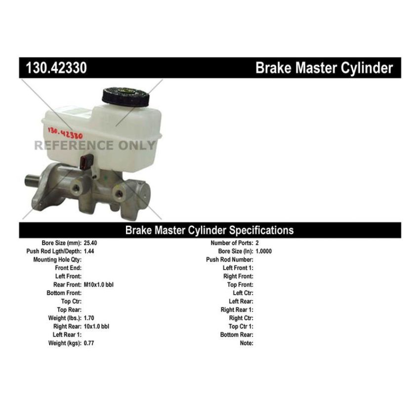CENTRIC PARTS 130.42330 Centric Premium Brake Master Cylinder