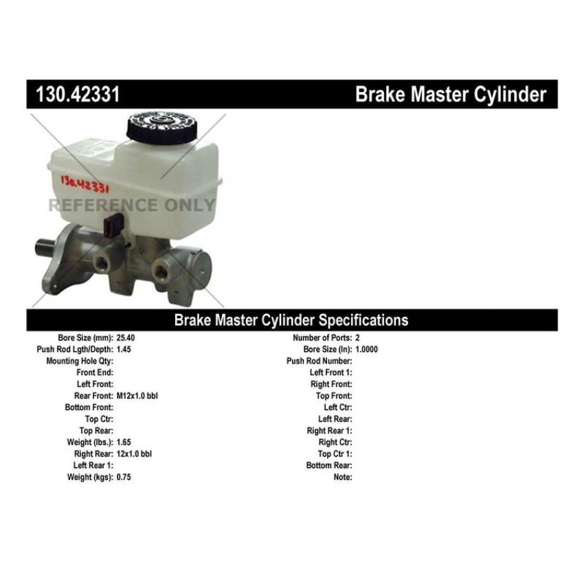 CENTRIC PARTS 130.42331 Centric Premium Brake Master Cylinder