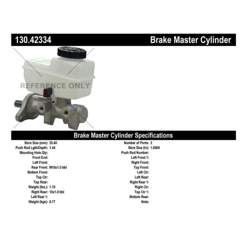 CENTRIC PARTS 130.42334 Centric Premium Brake Master Cylinder