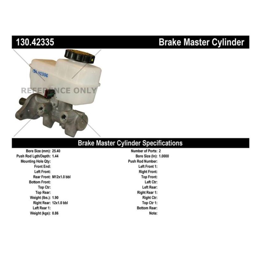 CENTRIC PARTS 130.42335 Centric Premium Brake Master Cylinder