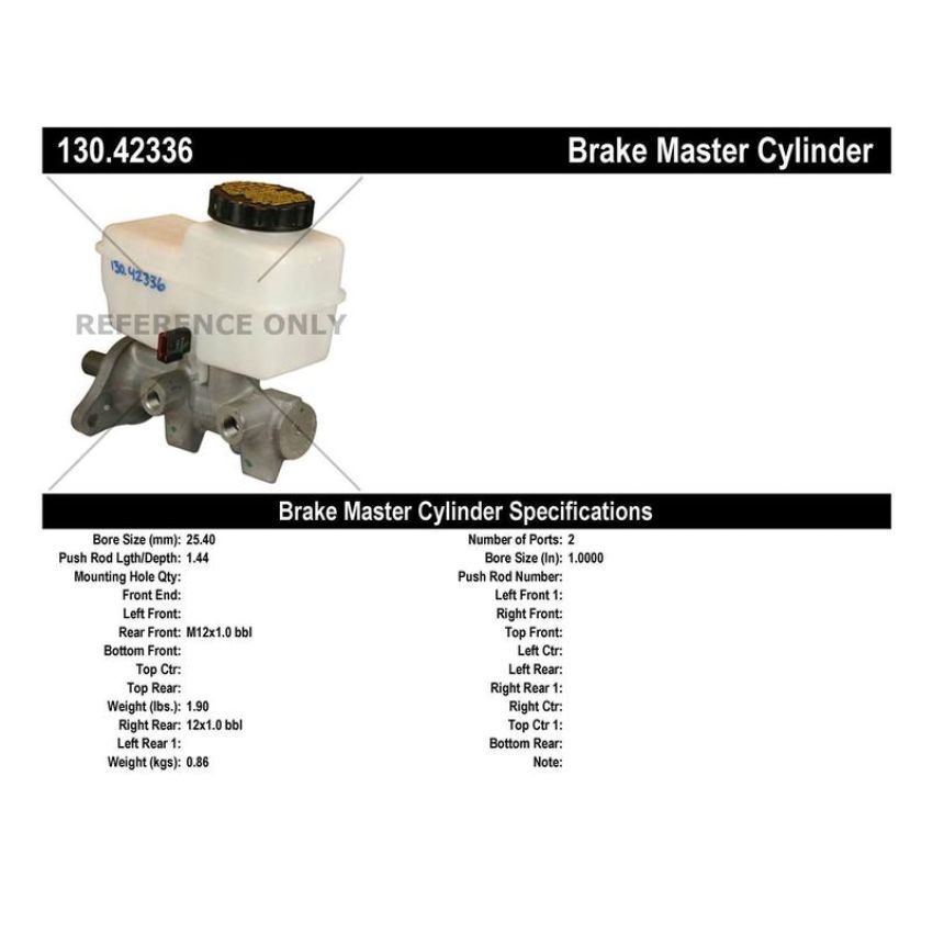 CENTRIC PARTS 130.42336 Centric Premium Brake Master Cylinder