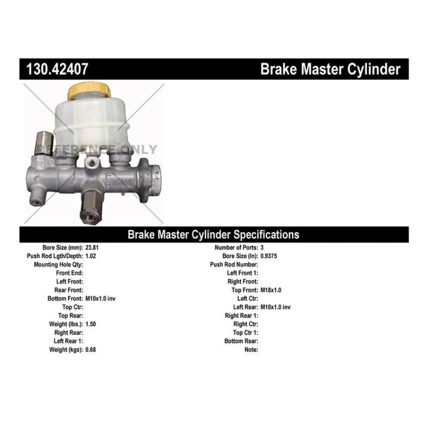 CENTRIC PARTS 130.42407 Centric Premium Brake Master Cylinder