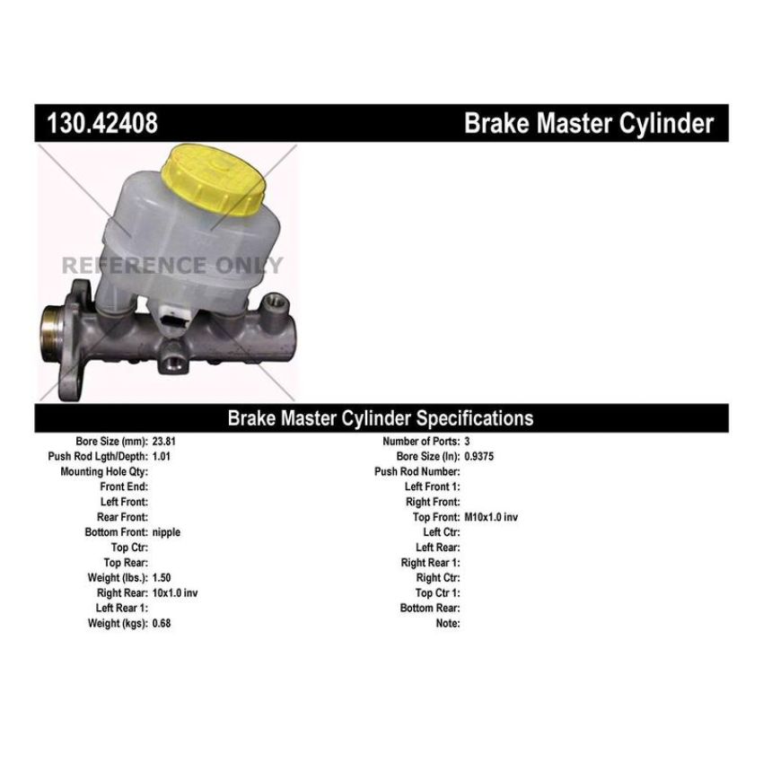 CENTRIC PARTS 130.42408 Centric Premium Brake Master Cylinder
