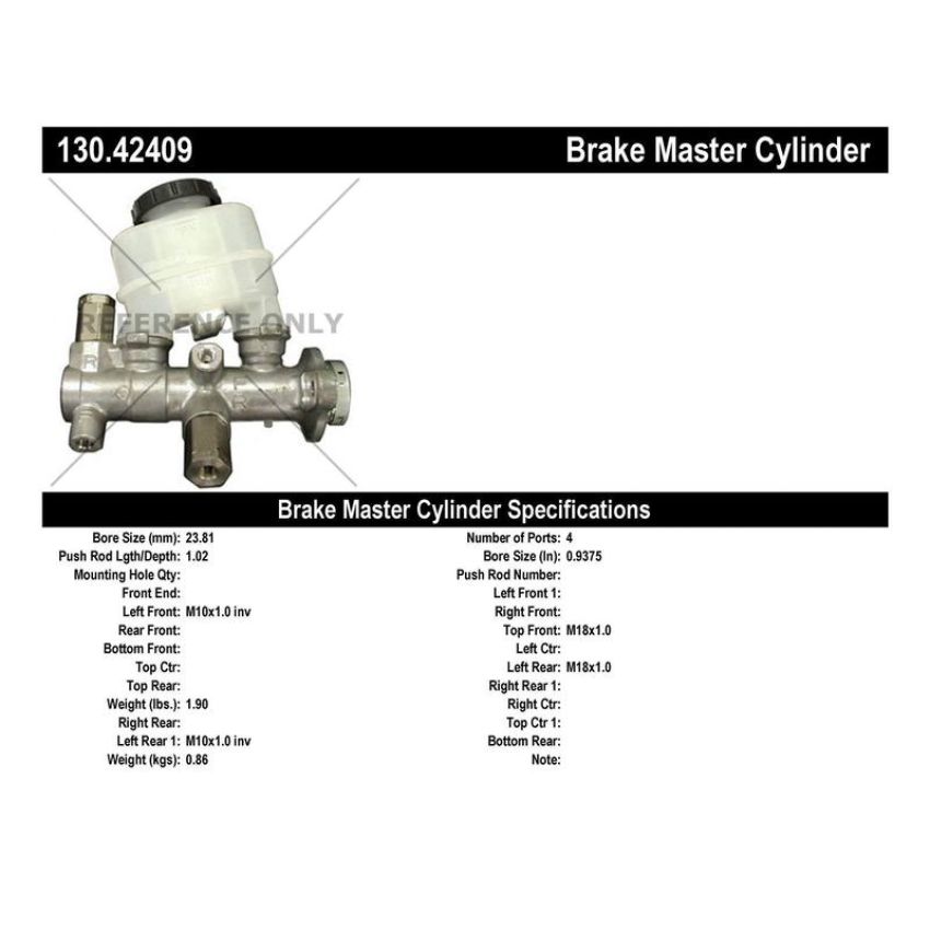 CENTRIC PARTS 130.42409 Centric Premium Brake Master Cylinder