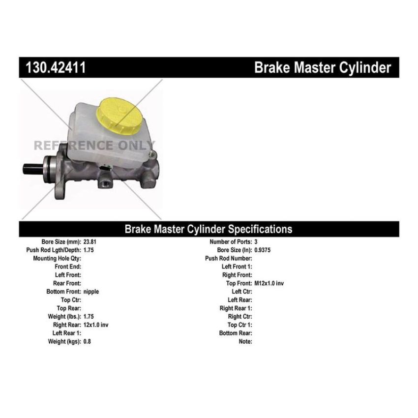 CENTRIC PARTS 130.42411 Centric Premium Brake Master Cylinder