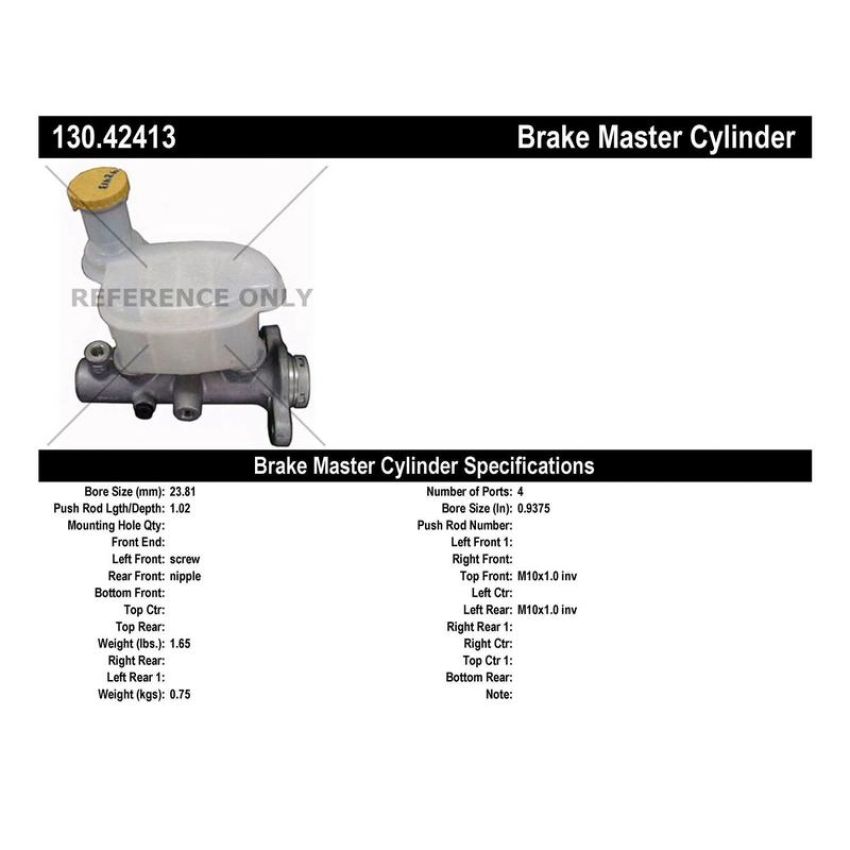 CENTRIC PARTS 130.42413 Centric Premium Brake Master Cylinder