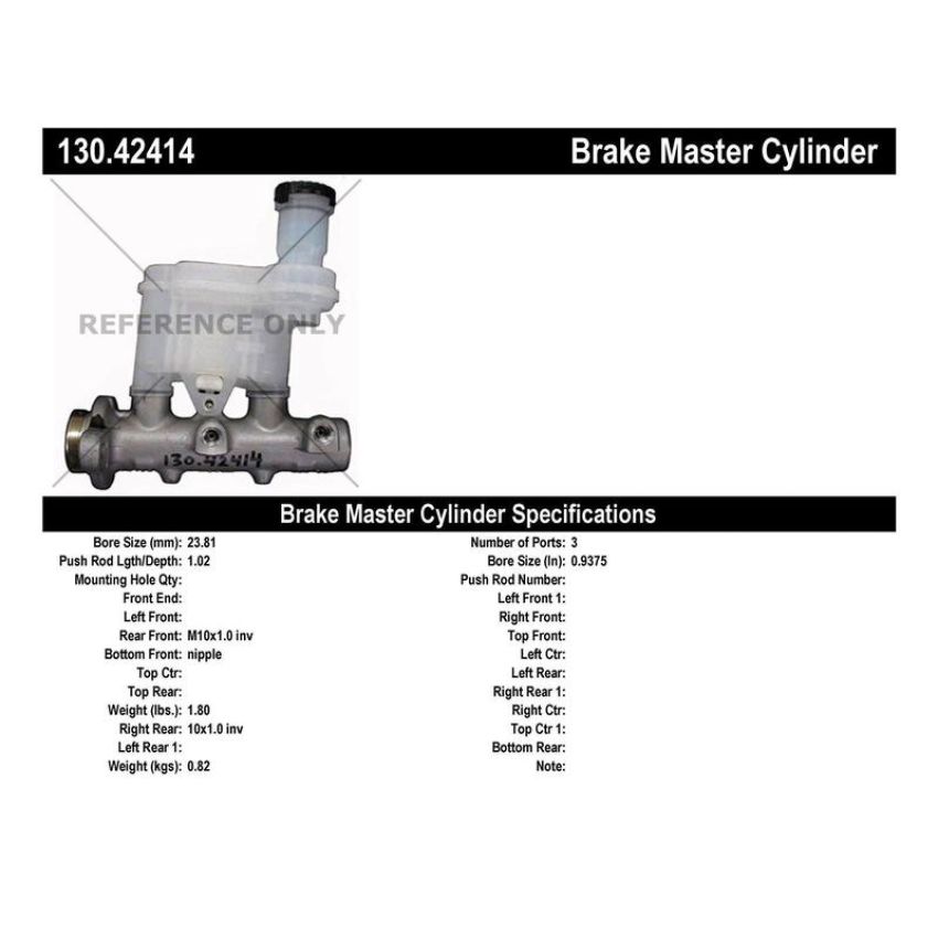 CENTRIC PARTS 130.42414 Centric Premium Brake Master Cylinder