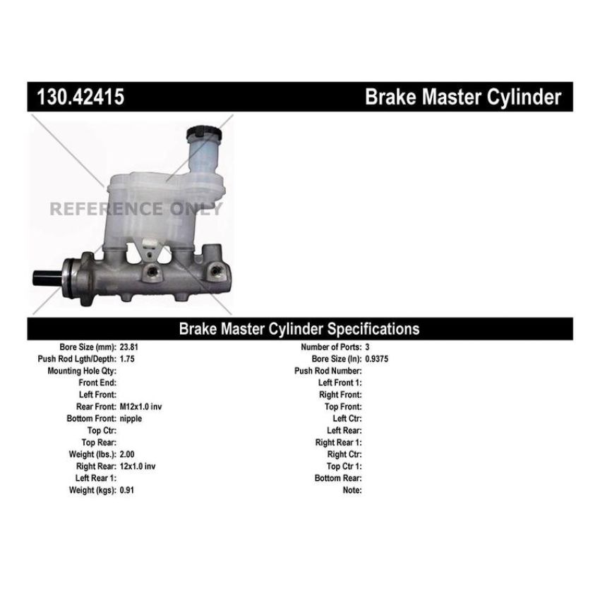 CENTRIC PARTS 130.42415 Centric Premium Brake Master Cylinder
