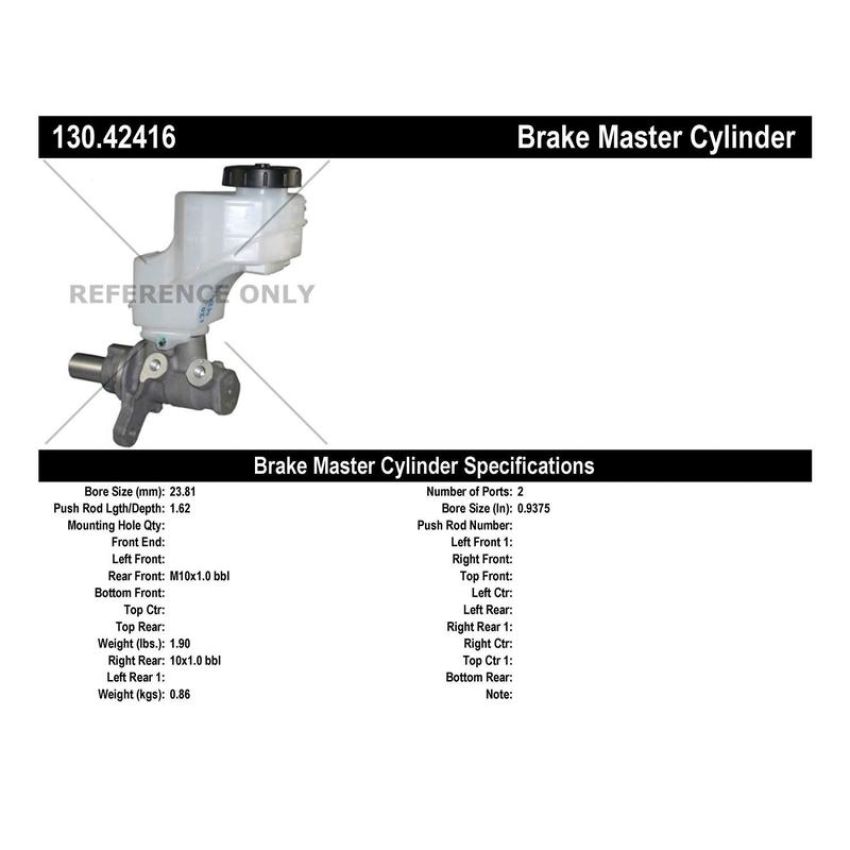 CENTRIC PARTS 130.42416 Centric Premium Brake Master Cylinder