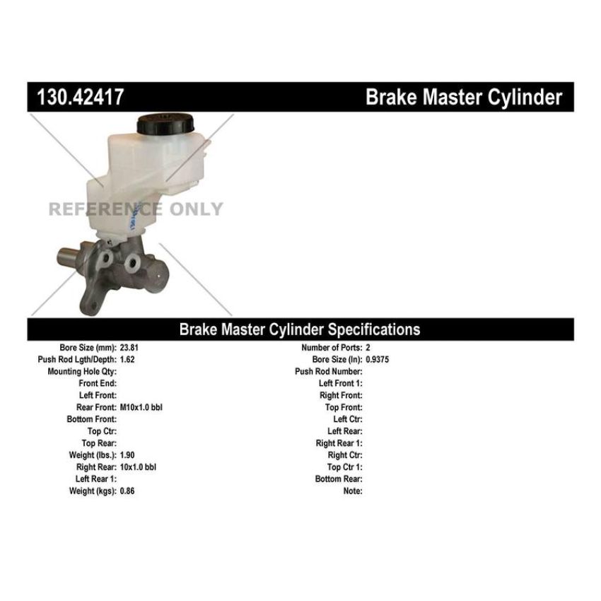CENTRIC PARTS 130.42417 Centric Premium Brake Master Cylinder