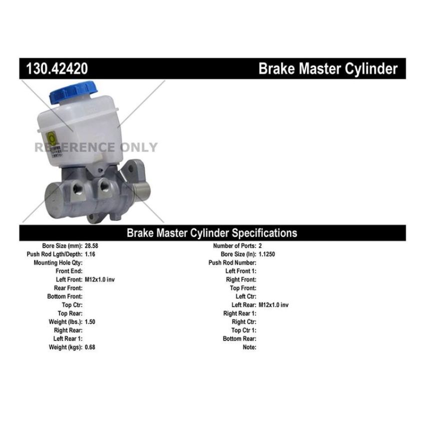 CENTRIC PARTS 130.42420 Centric Premium Brake Master Cylinder