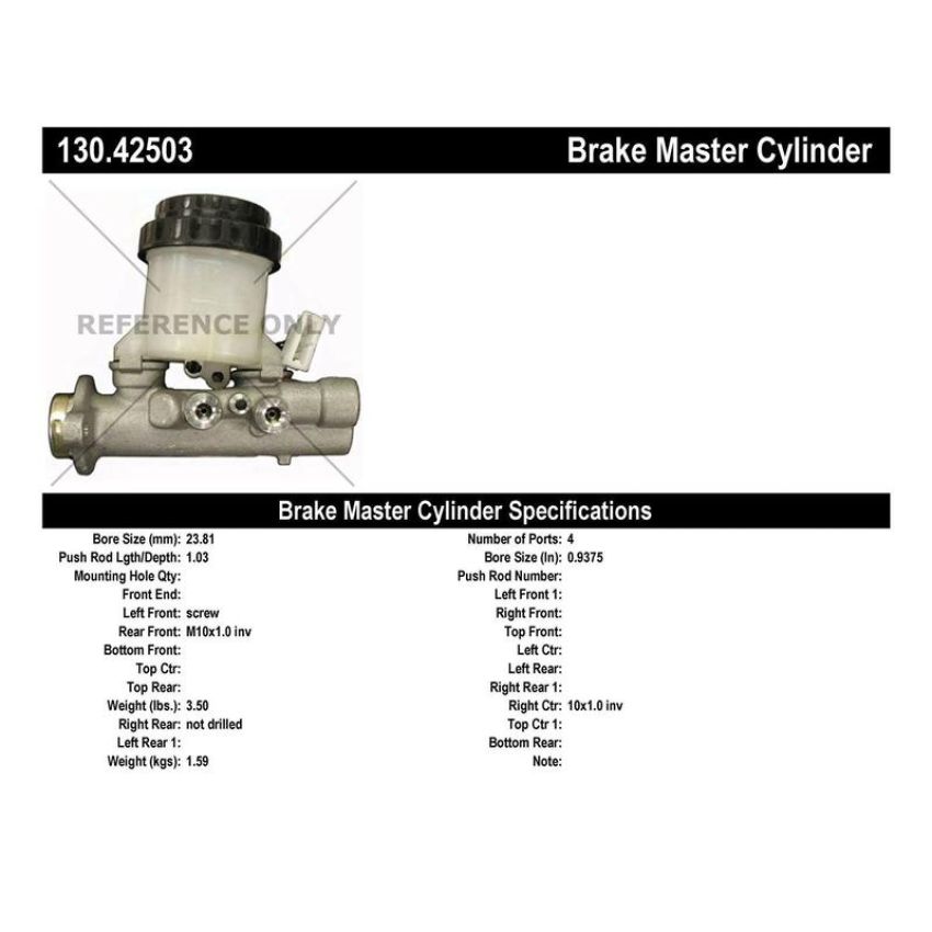 CENTRIC PARTS 130.42503 Centric Premium Brake Master Cylinder