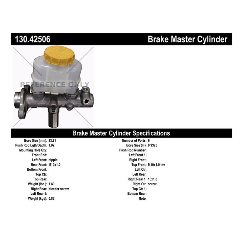 CENTRIC PARTS 130.42506 Centric Premium Brake Master Cylinder