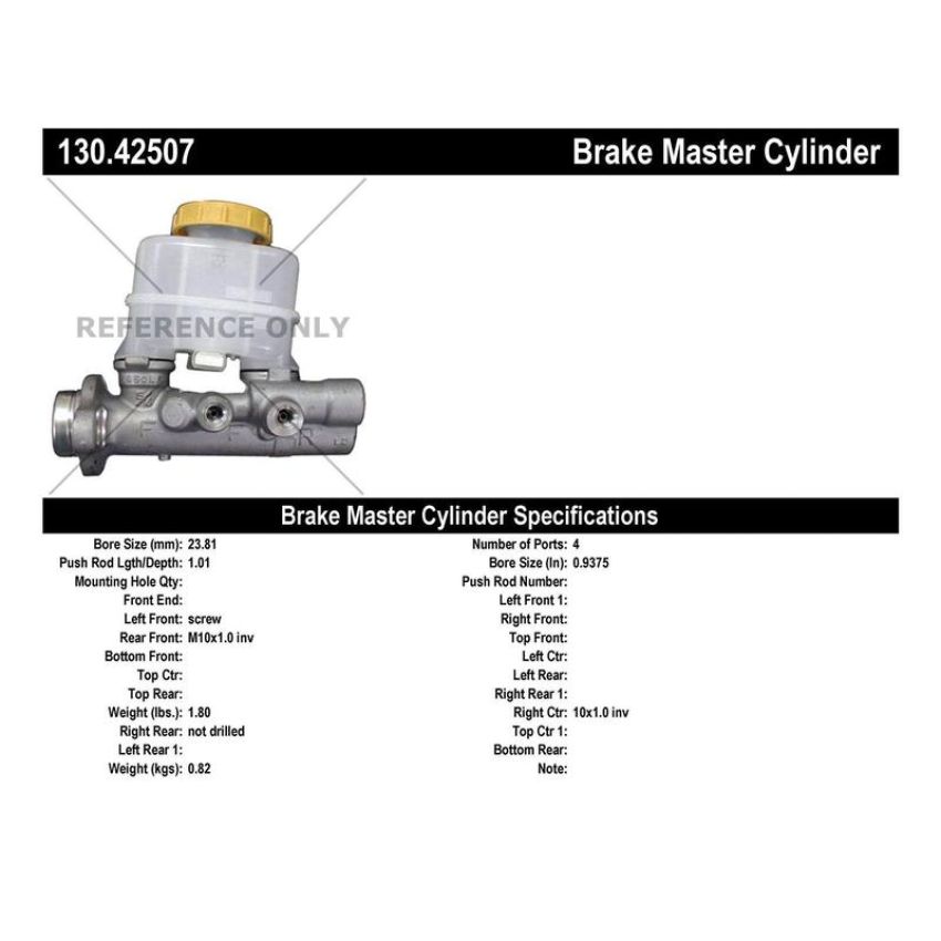CENTRIC PARTS 130.42507 Centric Premium Brake Master Cylinder