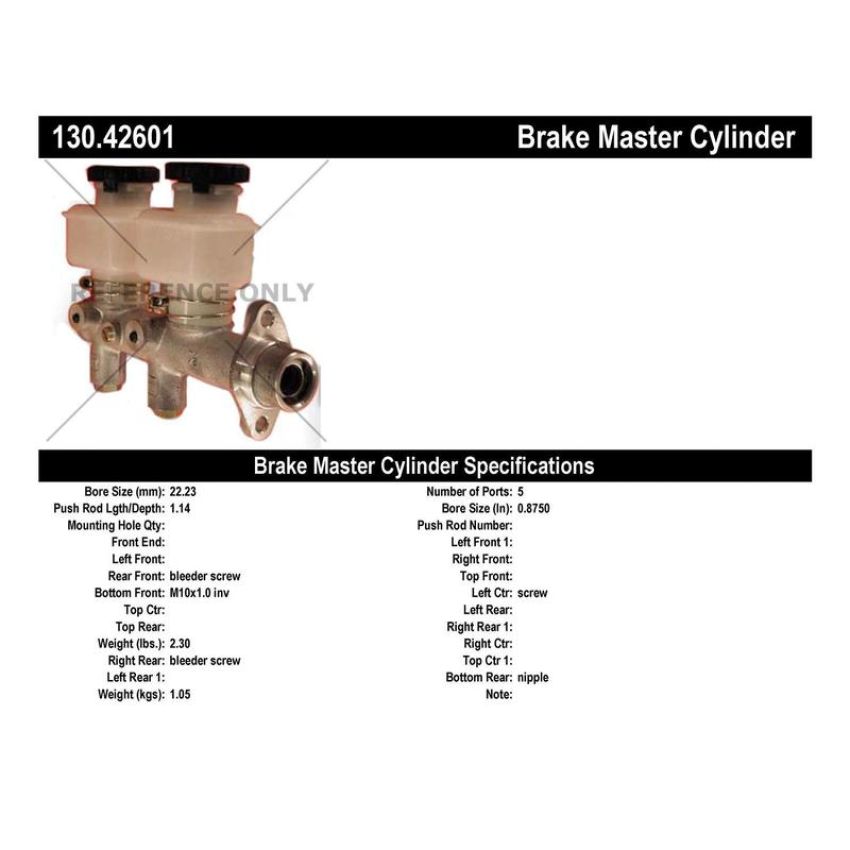 CENTRIC PARTS 130.42601 Centric Premium Brake Master Cylinder