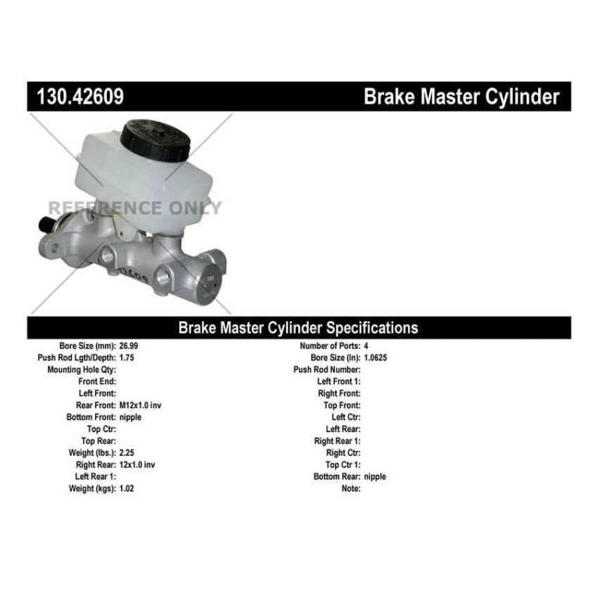 CENTRIC PARTS 130.42609 Centric Premium Brake Master Cylinder