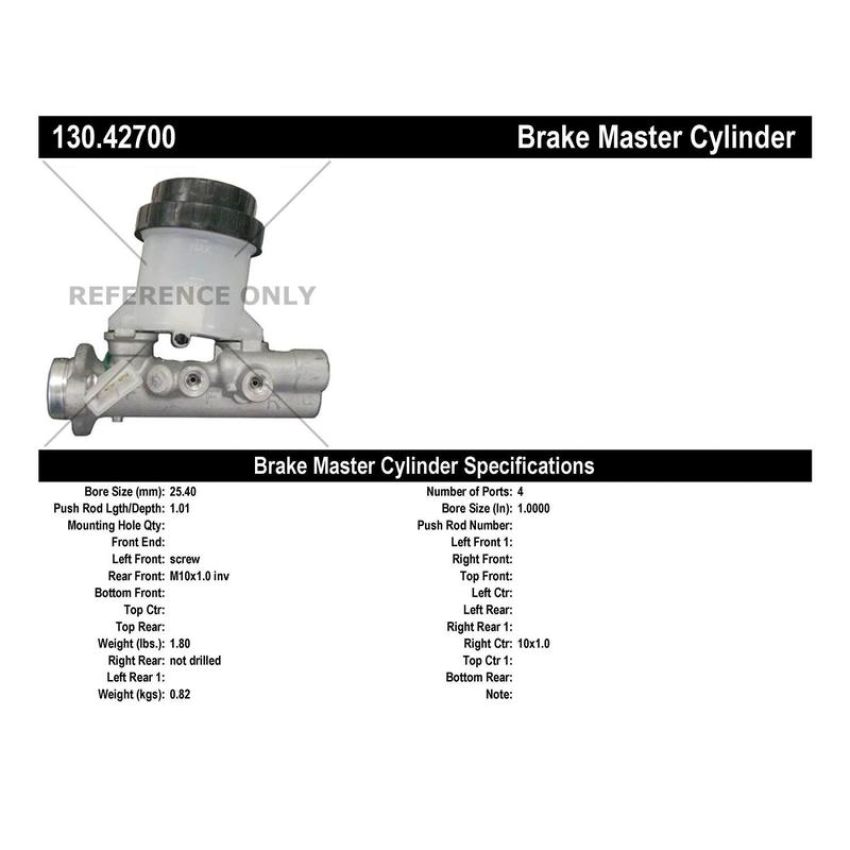 CENTRIC PARTS 130.42700 Centric Premium Brake Master Cylinder