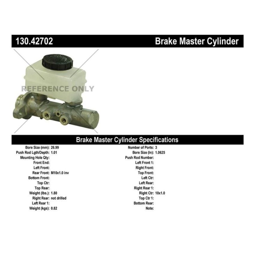 CENTRIC PARTS 130.42702 Centric Premium Brake Master Cylinder