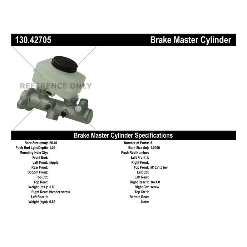 CENTRIC PARTS 130.42705 Centric Premium Brake Master Cylinder