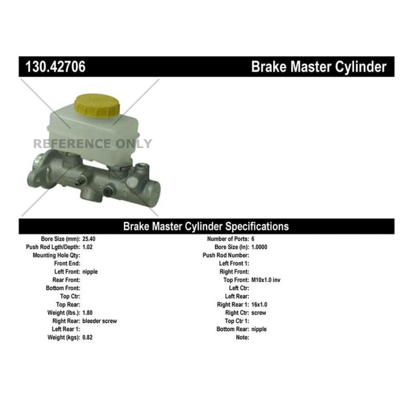 CENTRIC PARTS 130.42706 Centric Premium Brake Master Cylinder