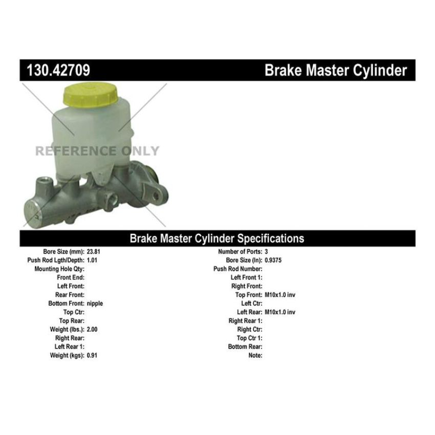 CENTRIC PARTS 130.42709 Centric Premium Brake Master Cylinder