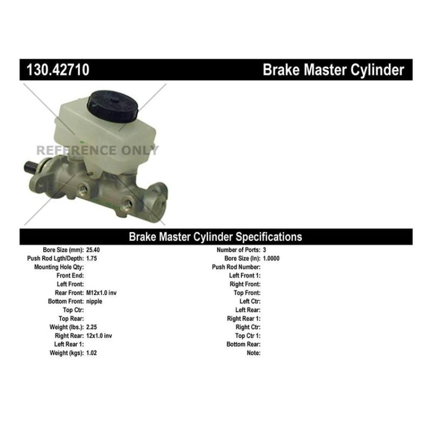 CENTRIC PARTS 130.42710 Centric Premium Brake Master Cylinder
