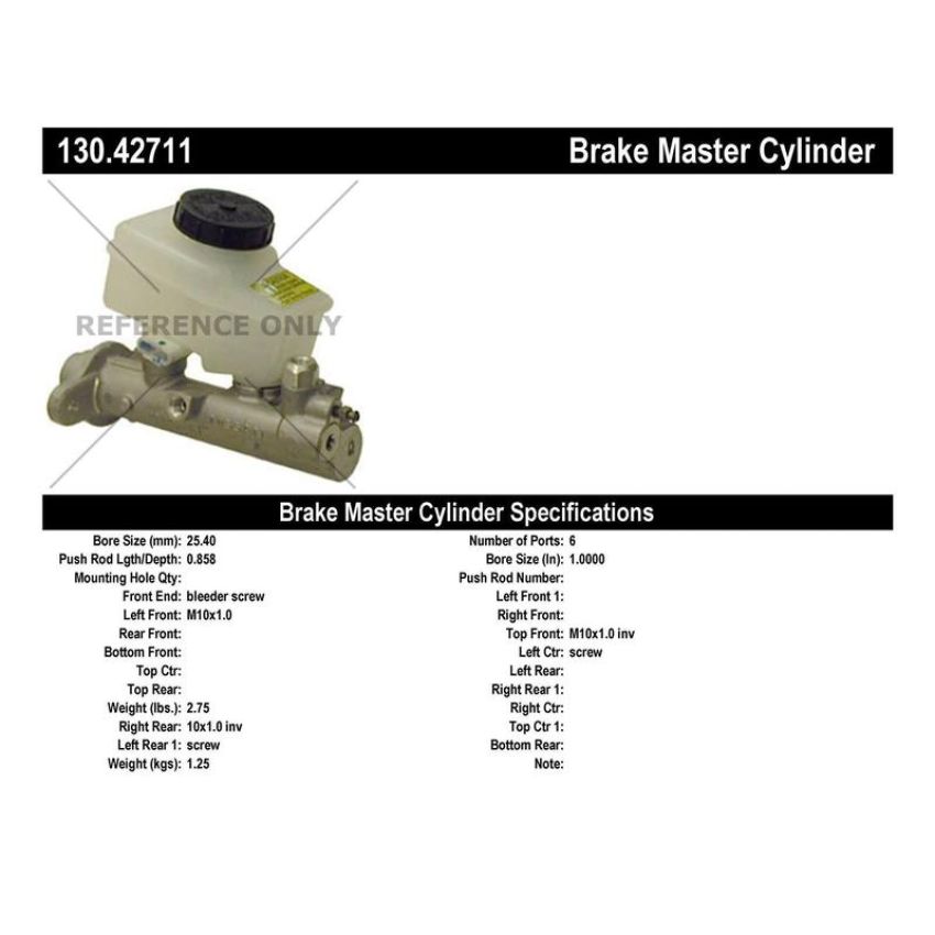 CENTRIC PARTS 130.42711 Centric Premium Brake Master Cylinder