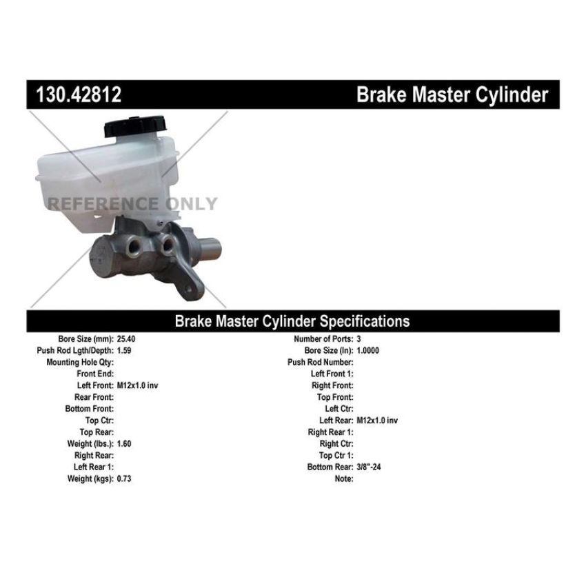 CENTRIC PARTS 130.42812 Centric Premium Brake Master Cylinder