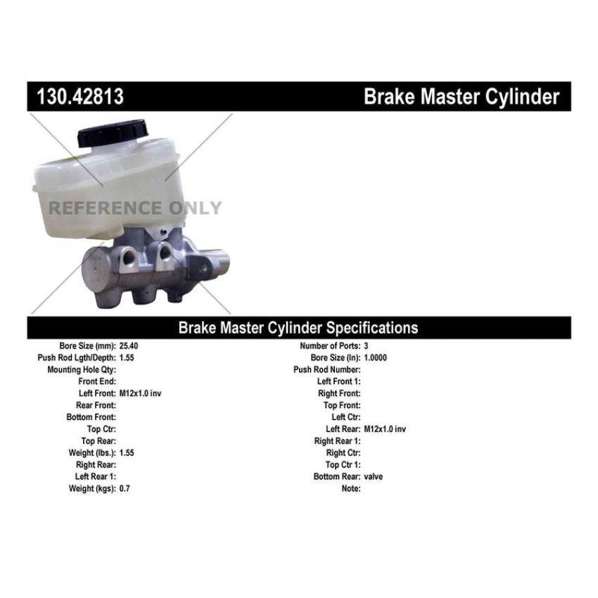 CENTRIC PARTS 130.42813 Centric Premium Brake Master Cylinder