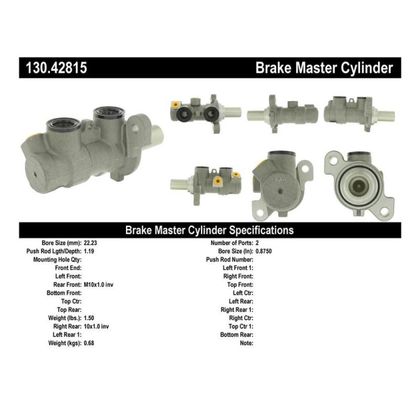 CENTRIC PARTS 130.42815 Centric Premium Brake Master Cylinder