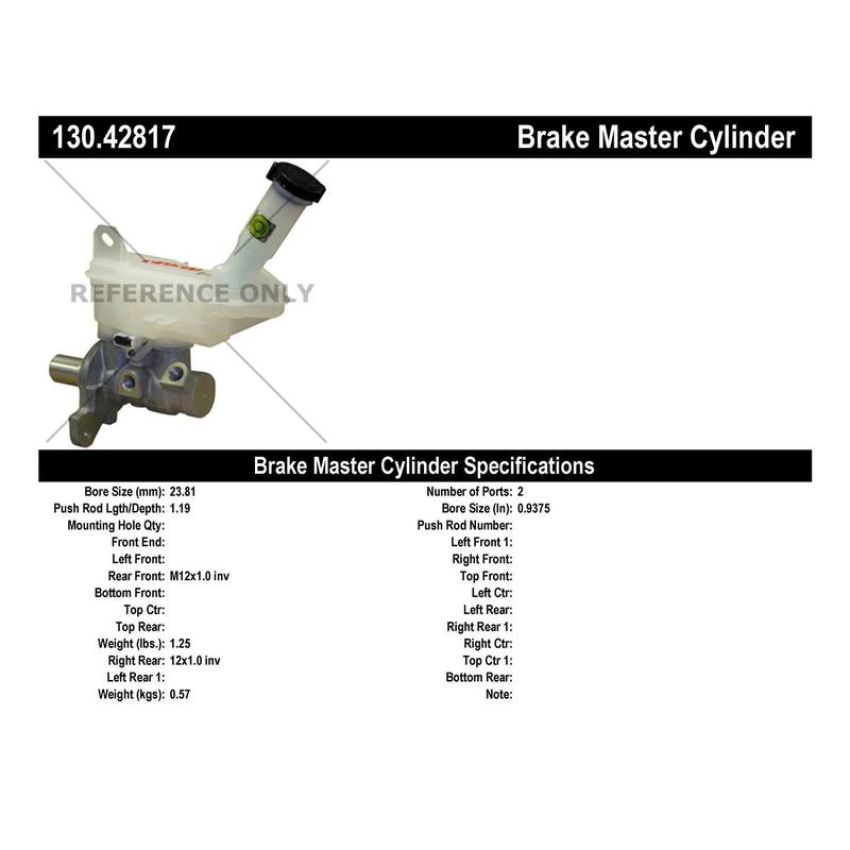CENTRIC PARTS 130.42817 Centric Premium Brake Master Cylinder