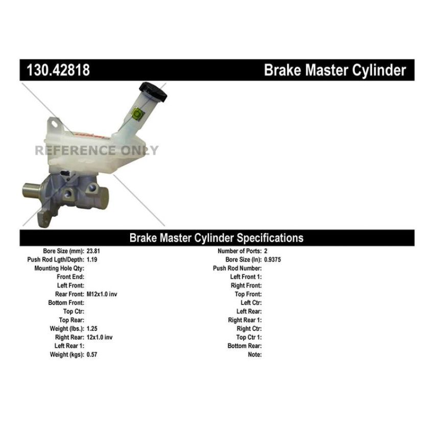 CENTRIC PARTS 130.42818 Centric Premium Brake Master Cylinder