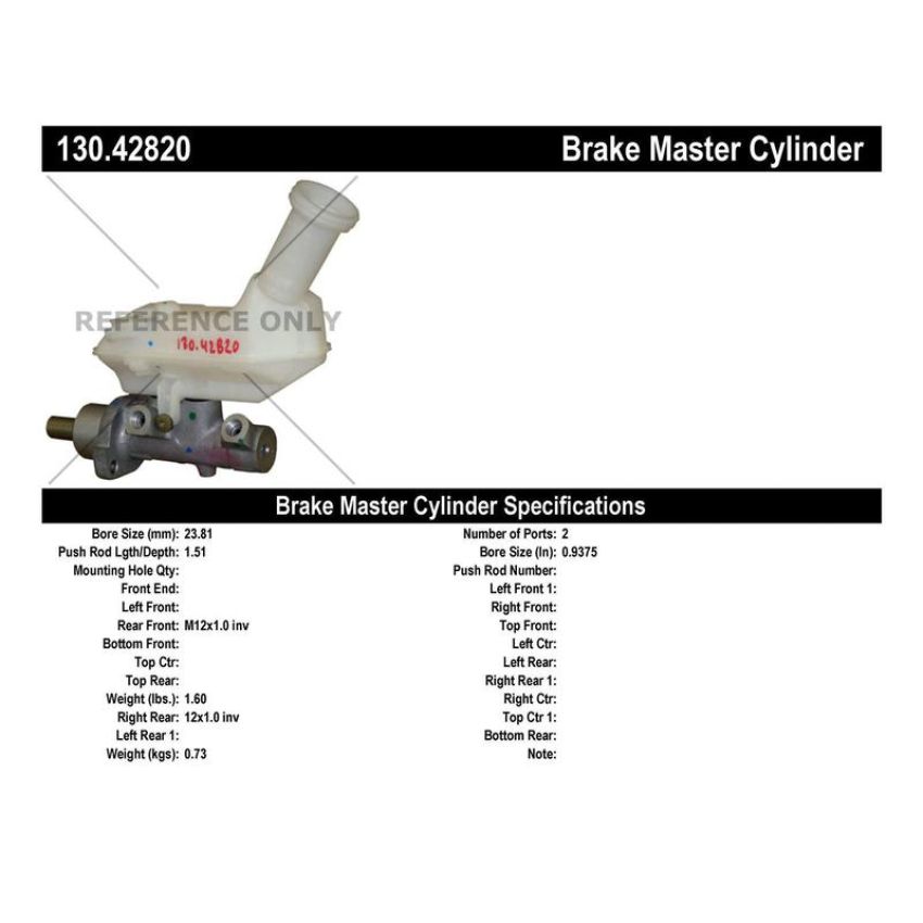 CENTRIC PARTS 130.42820 Centric Premium Brake Master Cylinder