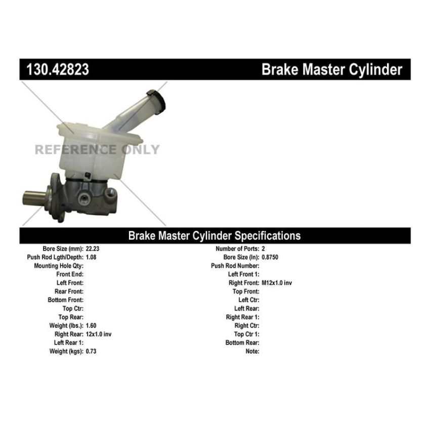 CENTRIC PARTS 130.42823 Centric Premium Brake Master Cylinder