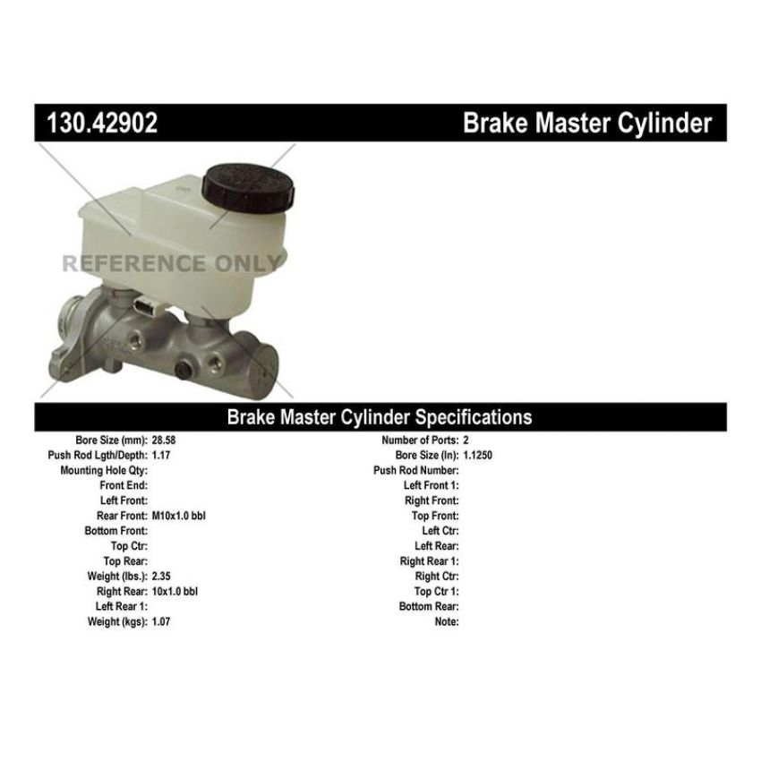 CENTRIC PARTS 130.42902 Centric Premium Brake Master Cylinder