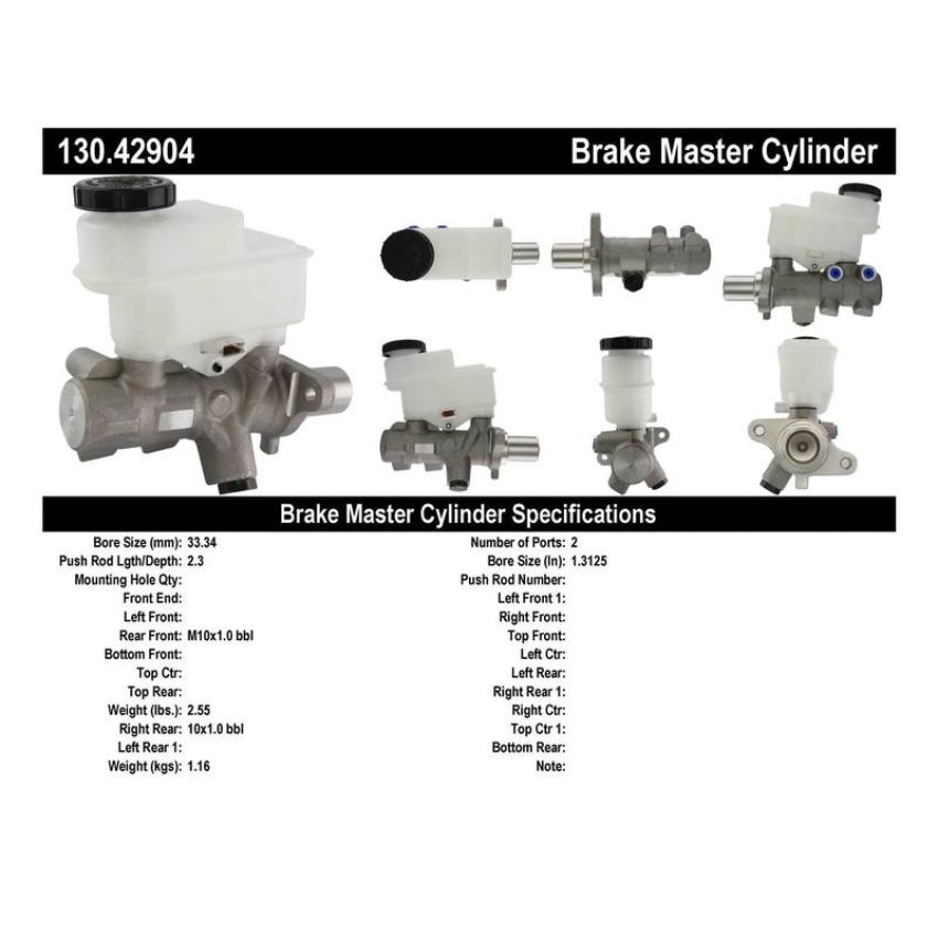 CENTRIC PARTS 130.42904 Centric Premium Brake Master Cylinder