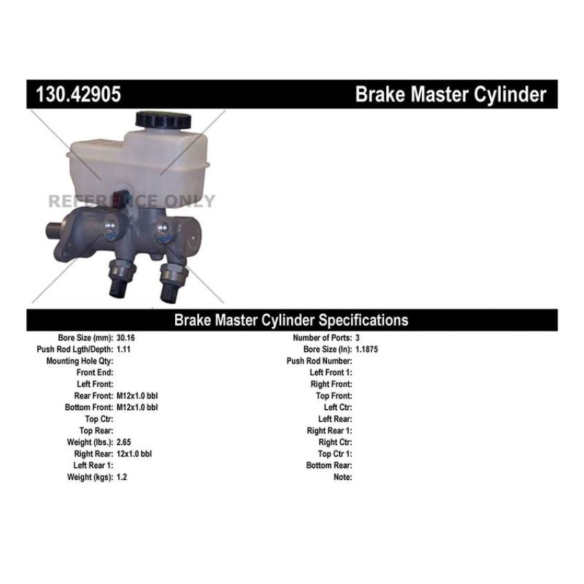 CENTRIC PARTS 130.42905 Centric Premium Brake Master Cylinder