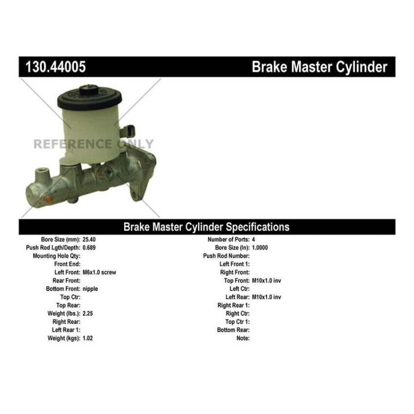 CENTRIC PARTS 130.44005 Centric Premium Brake Master Cylinder