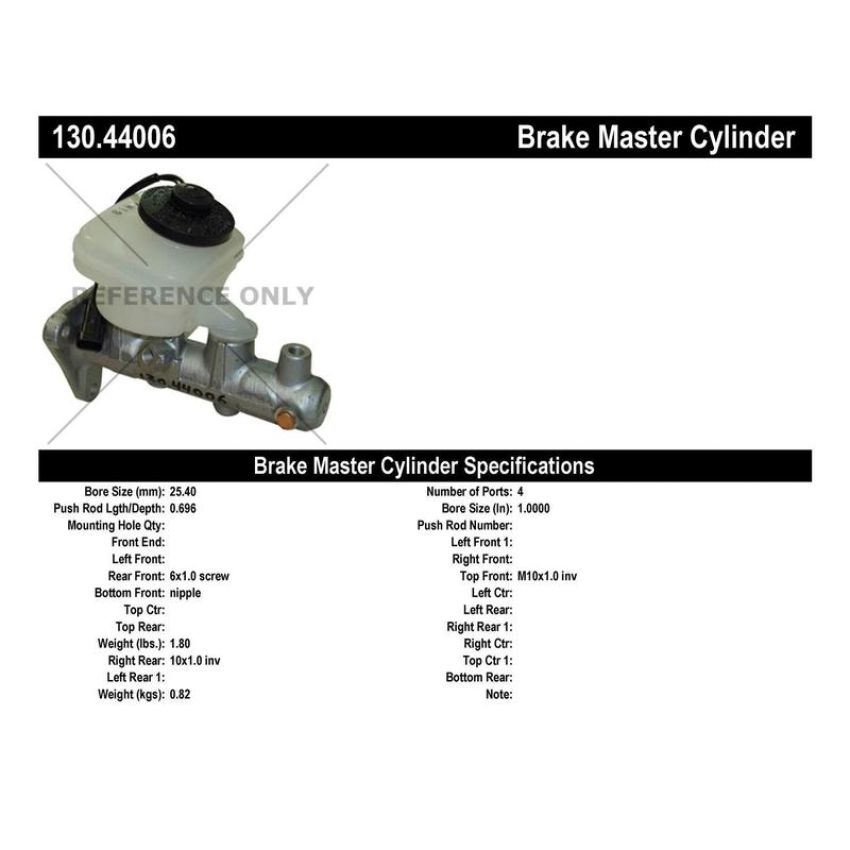 CENTRIC PARTS 130.44006 Centric Premium Brake Master Cylinder