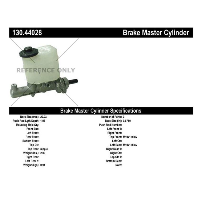 CENTRIC PARTS 130.44028 Centric Premium Brake Master Cylinder