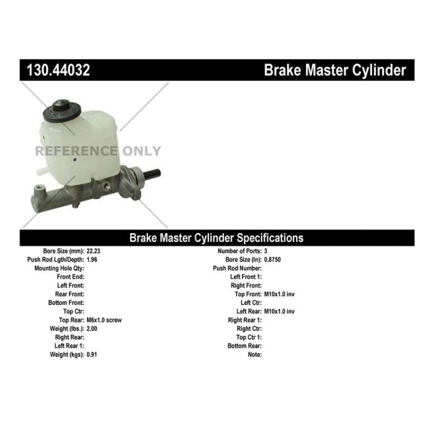 CENTRIC PARTS 130.44032 Centric Premium Brake Master Cylinder