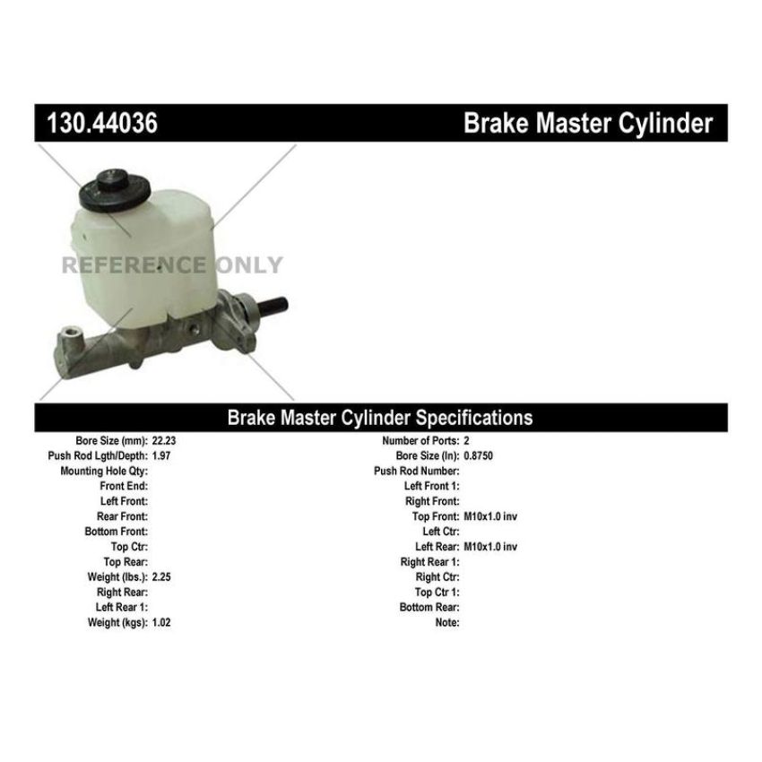 CENTRIC PARTS 130.44036 Centric Premium Brake Master Cylinder