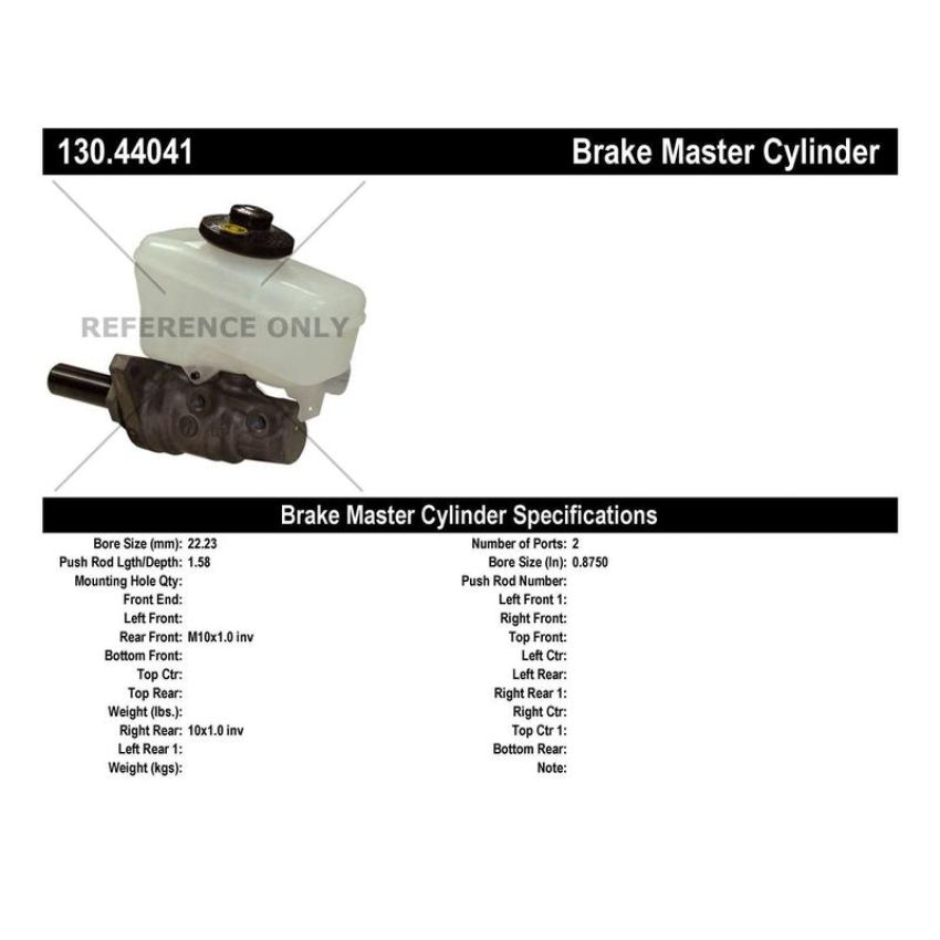 CENTRIC PARTS 130.44041 Centric Premium Brake Master Cylinder