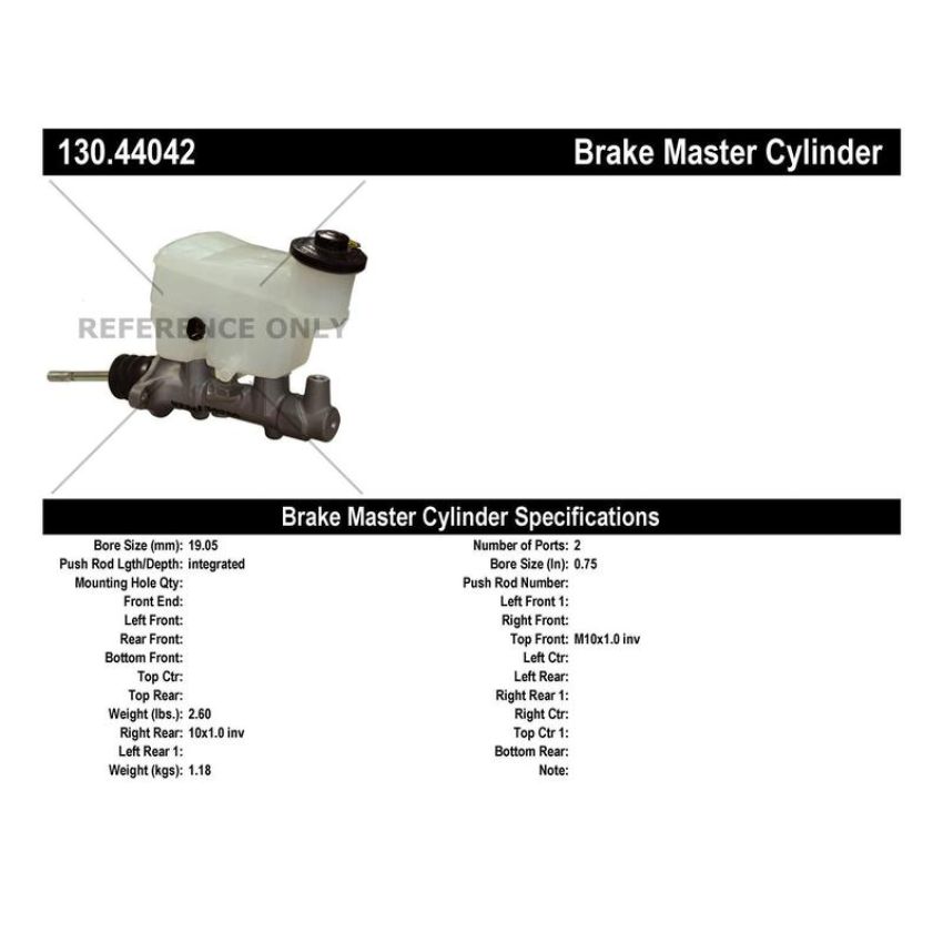 CENTRIC PARTS 130.44042 Centric Premium Brake Master Cylinder