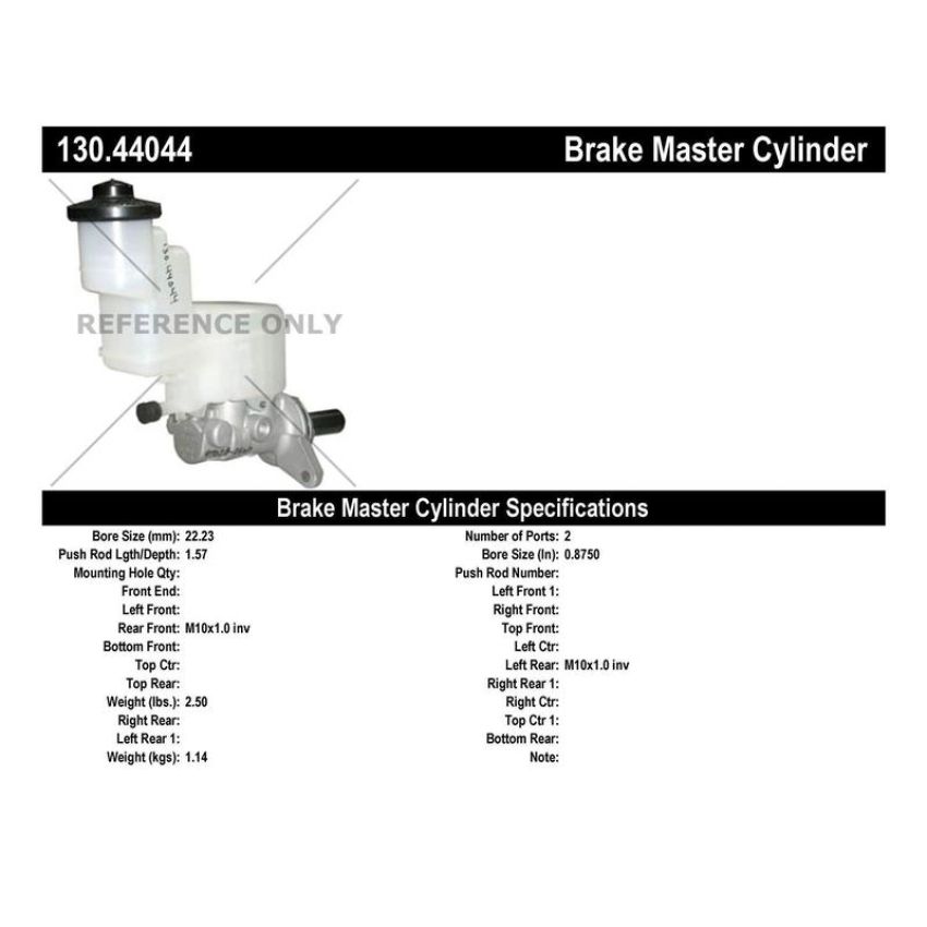 CENTRIC PARTS 130.44044 Centric Premium Brake Master Cylinder