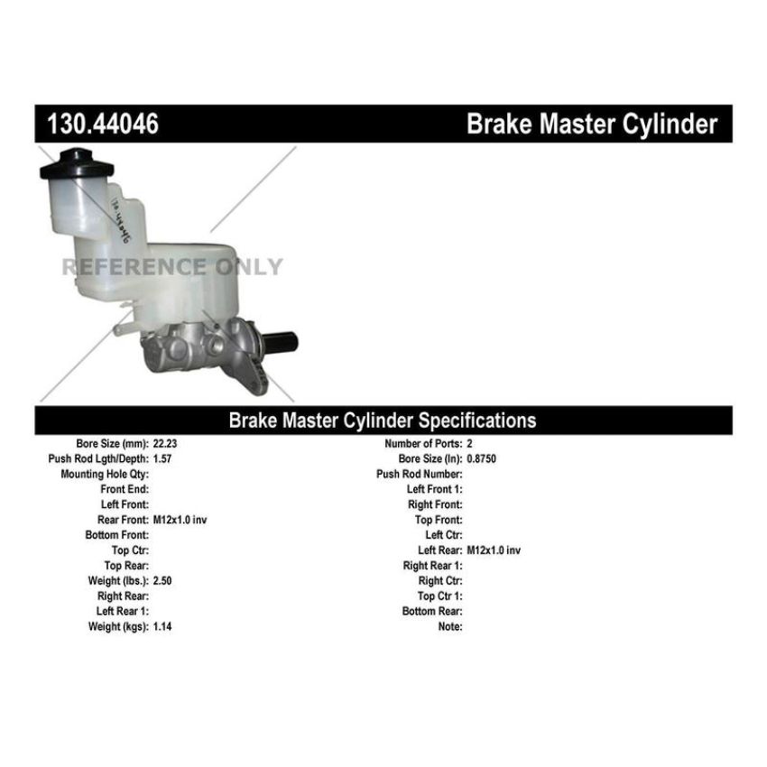 CENTRIC PARTS 130.44046 Centric Premium Brake Master Cylinder