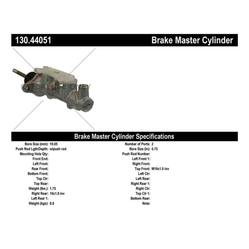 CENTRIC PARTS 130.44051 Centric Premium Brake Master Cylinder
