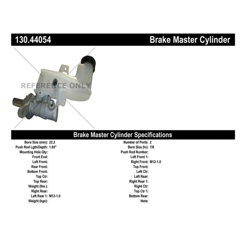 CENTRIC PARTS 130.44054 Centric Premium Brake Master Cylinder