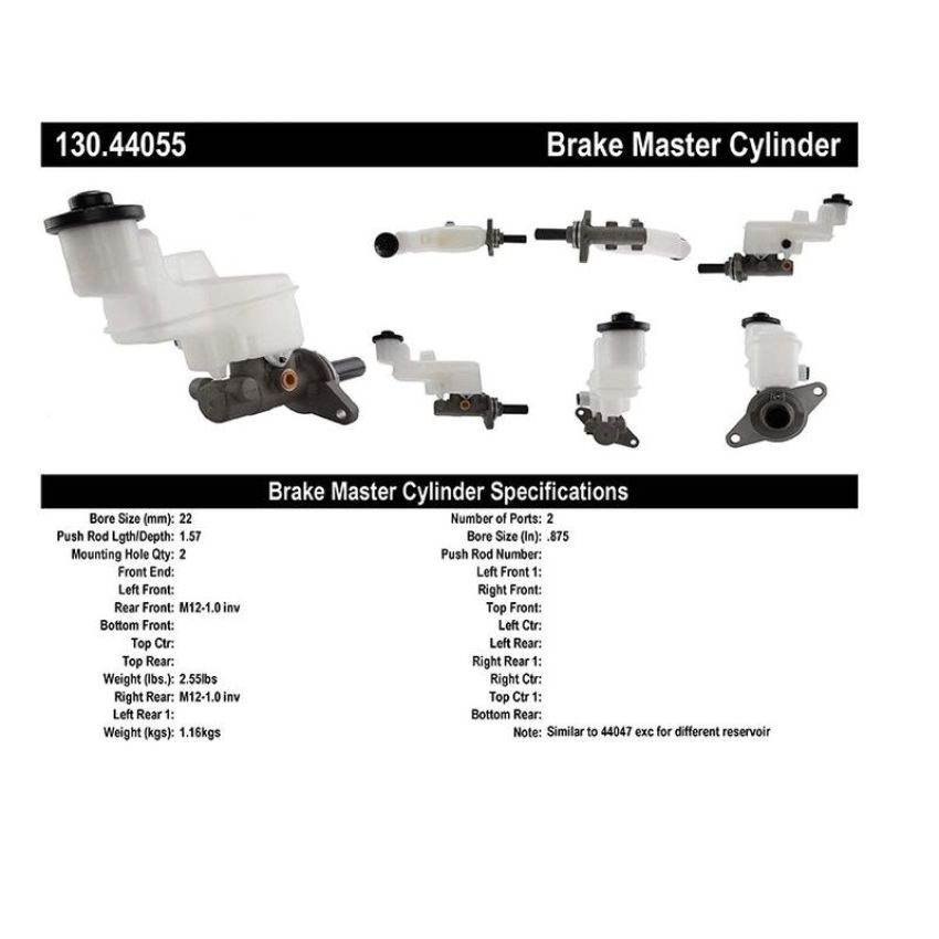 CENTRIC PARTS 130.44055 Centric Premium Brake Master Cylinder