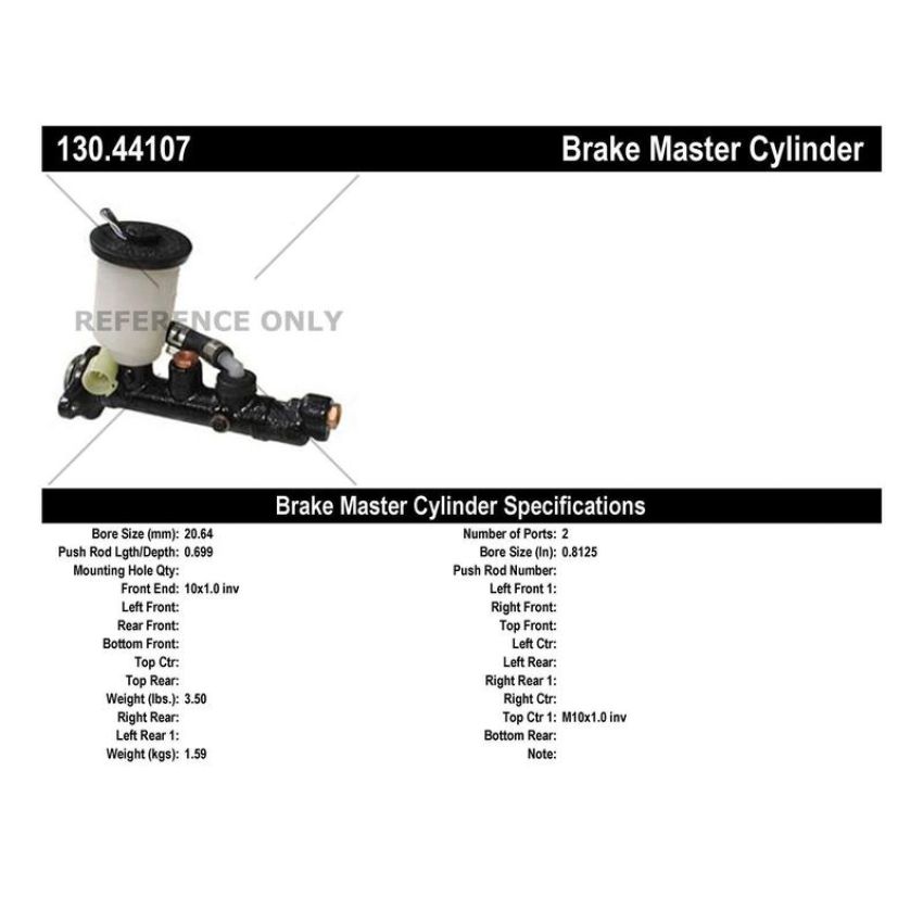 CENTRIC PARTS 130.44107 Centric Premium Brake Master Cylinder